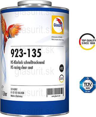 Glasurit 923-135 HS Bezfarebný lak VOC, Racing Clear