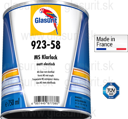 Glasurit 923-58 MS Bezfarebný lak, matný, elastický