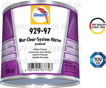 Glasurit 929-97 Tužidlo pre Mat Clear System, špeciálne zmiešané