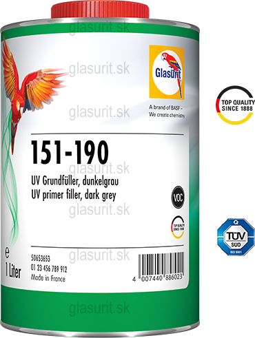 Glasurit 151-190 UV Základový plnič, tmavošedý